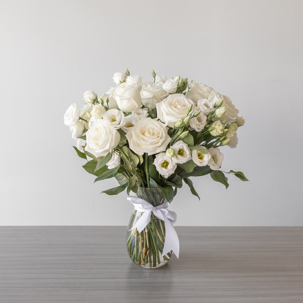 White Elegance in vase, premium size, funeral or sympathy gesture