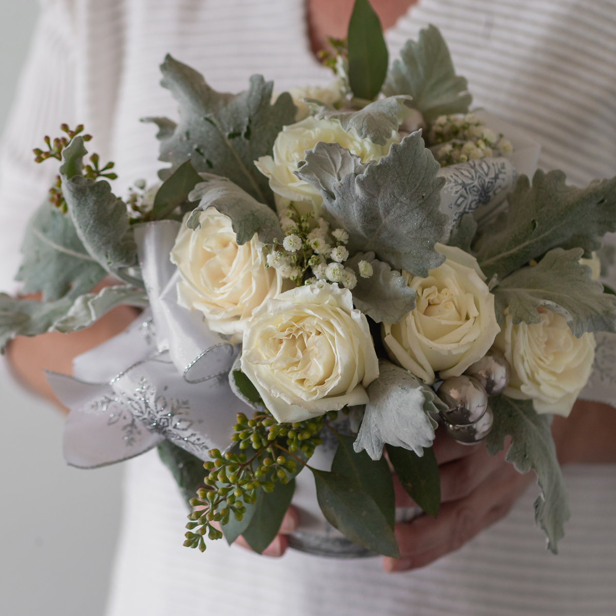 Winter Whites Christmas Holiday Arrangement