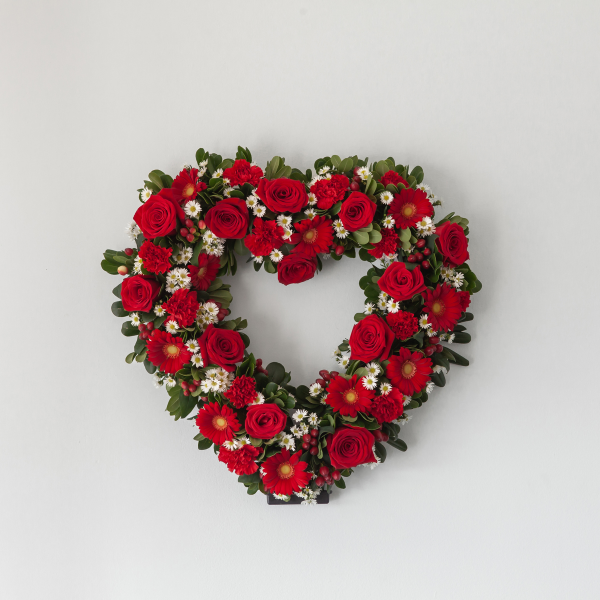 Ruby Red Funeral Heart - Le Bouquet Montreal | Red Roses, Carnations & Gerberas