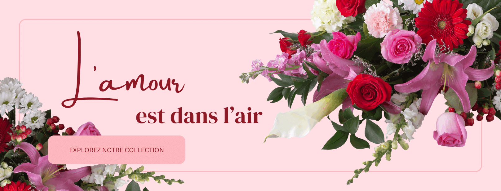 Fait avec Amour Bouquet Banner Francais